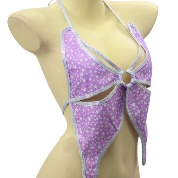 𝅺shiny lavender butterfly top - Picture 4 of 5